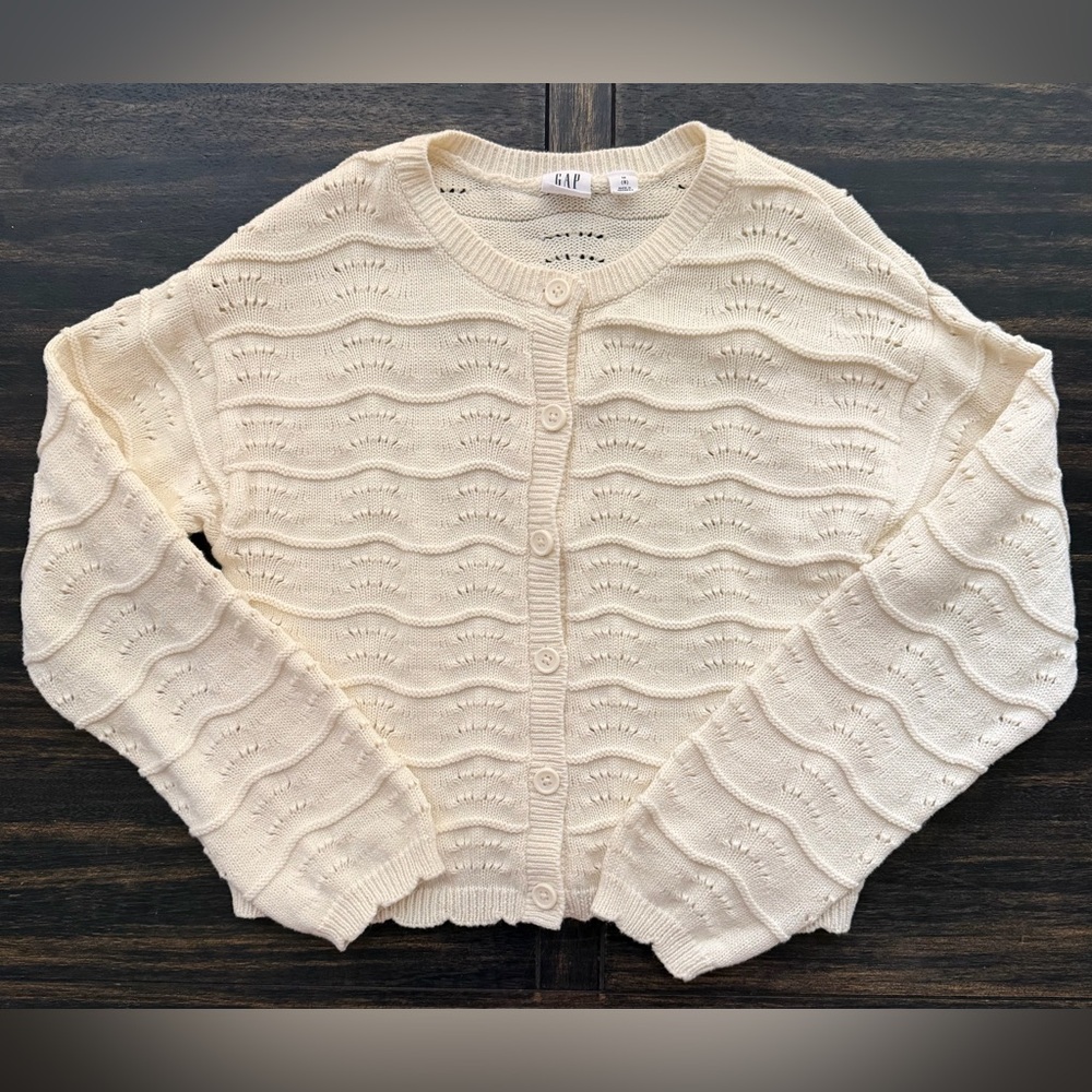 GAP Kids Girls Ivory Cardigan Sweater - Size M (8)